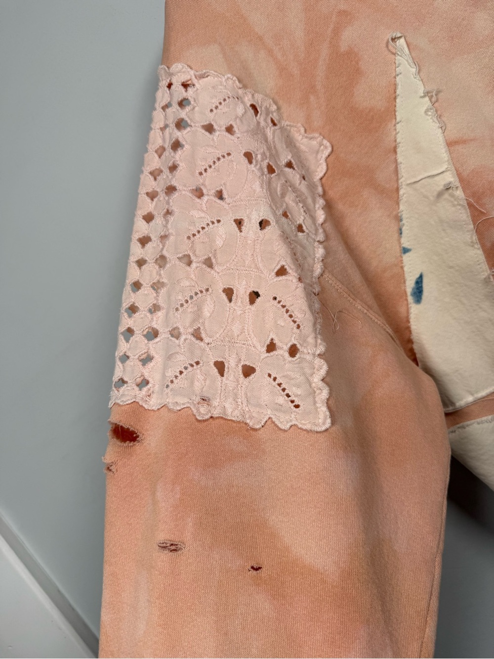 Free People Tricia Fix Camden Distressed Star Lace Sweatshirt - Picture 3 of 13